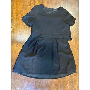 Madewell Little Black Tie Shift Dress Women Medium Wedding Boxy Neutral Shower